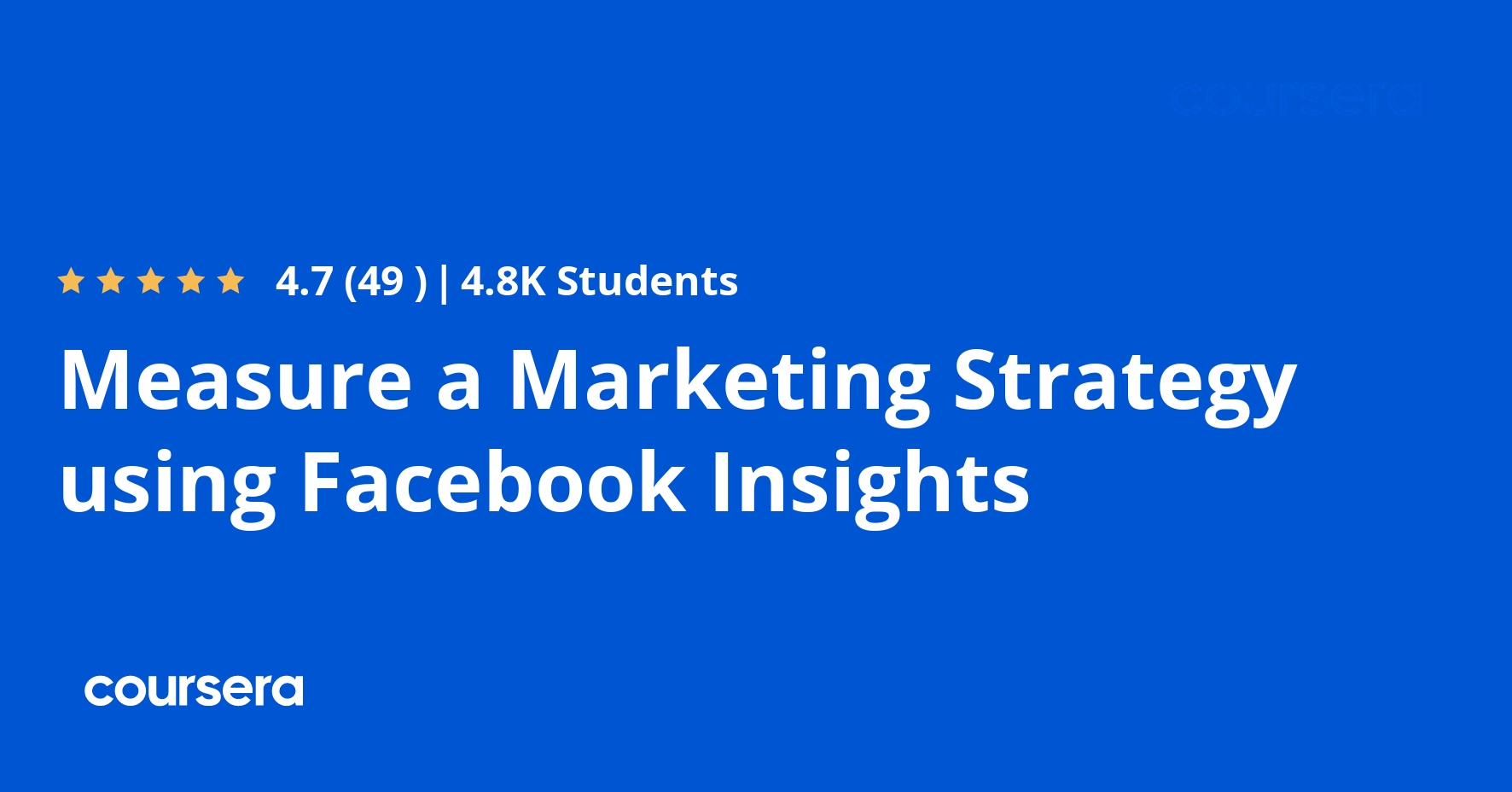 Measure a Marketing Strategy using Facebook Insights