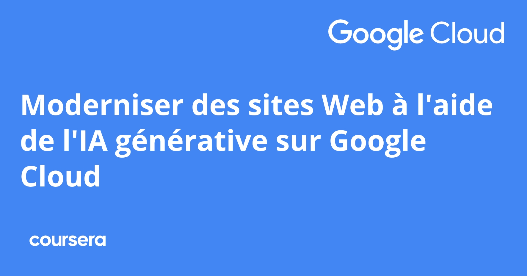 Moderniser des sites Web à l'aide de l'IA générative sur Google Cloud ...