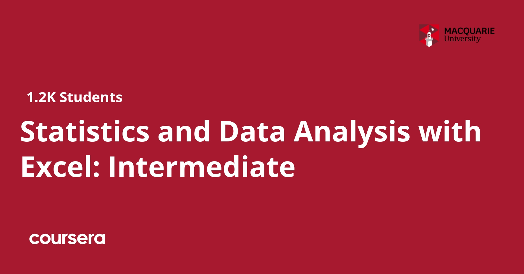 Statistics and Data Analysis with Excel: Intermediate | Coursera