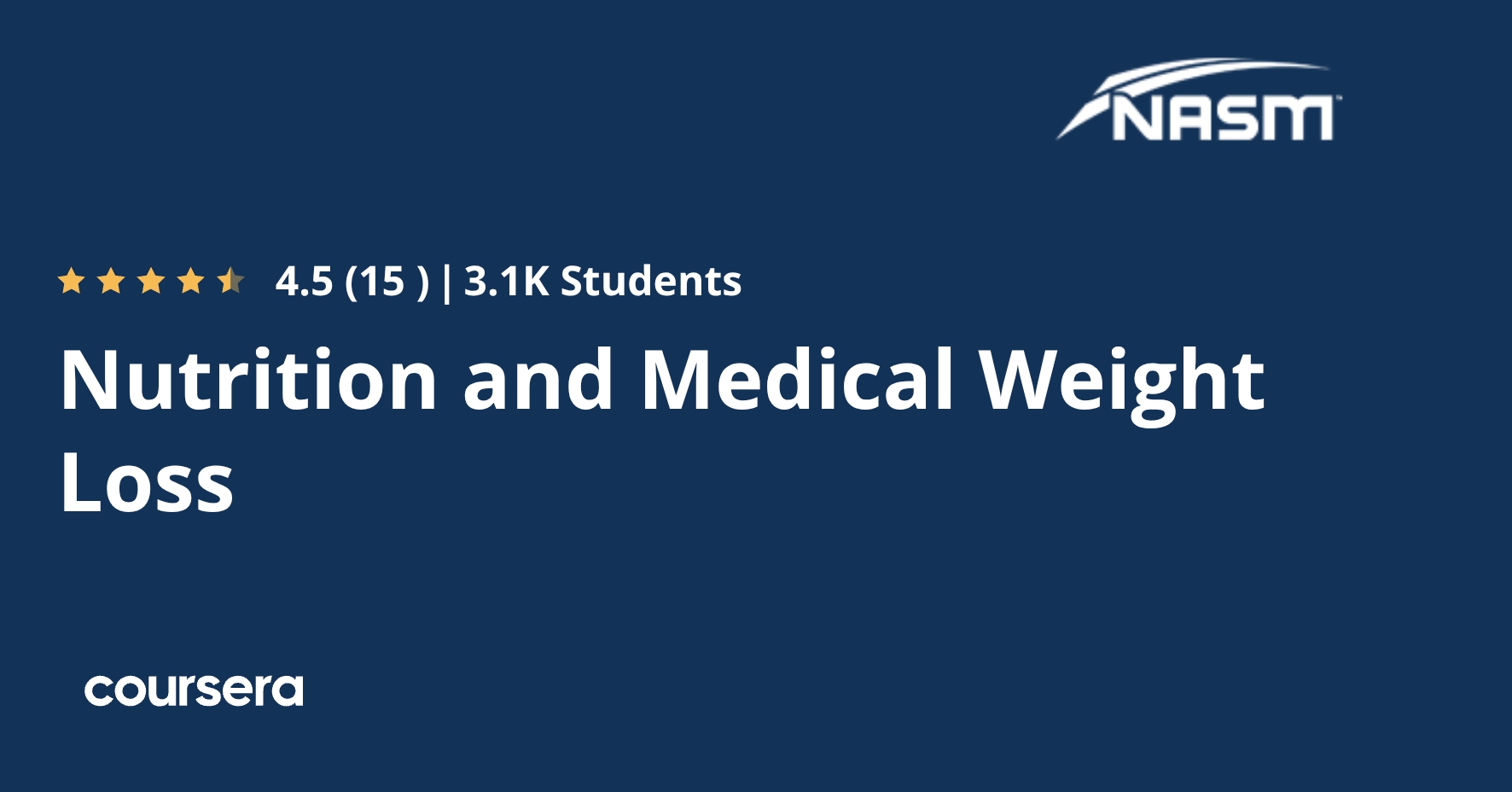 Nutrition and Medical Weight Loss | Coursera