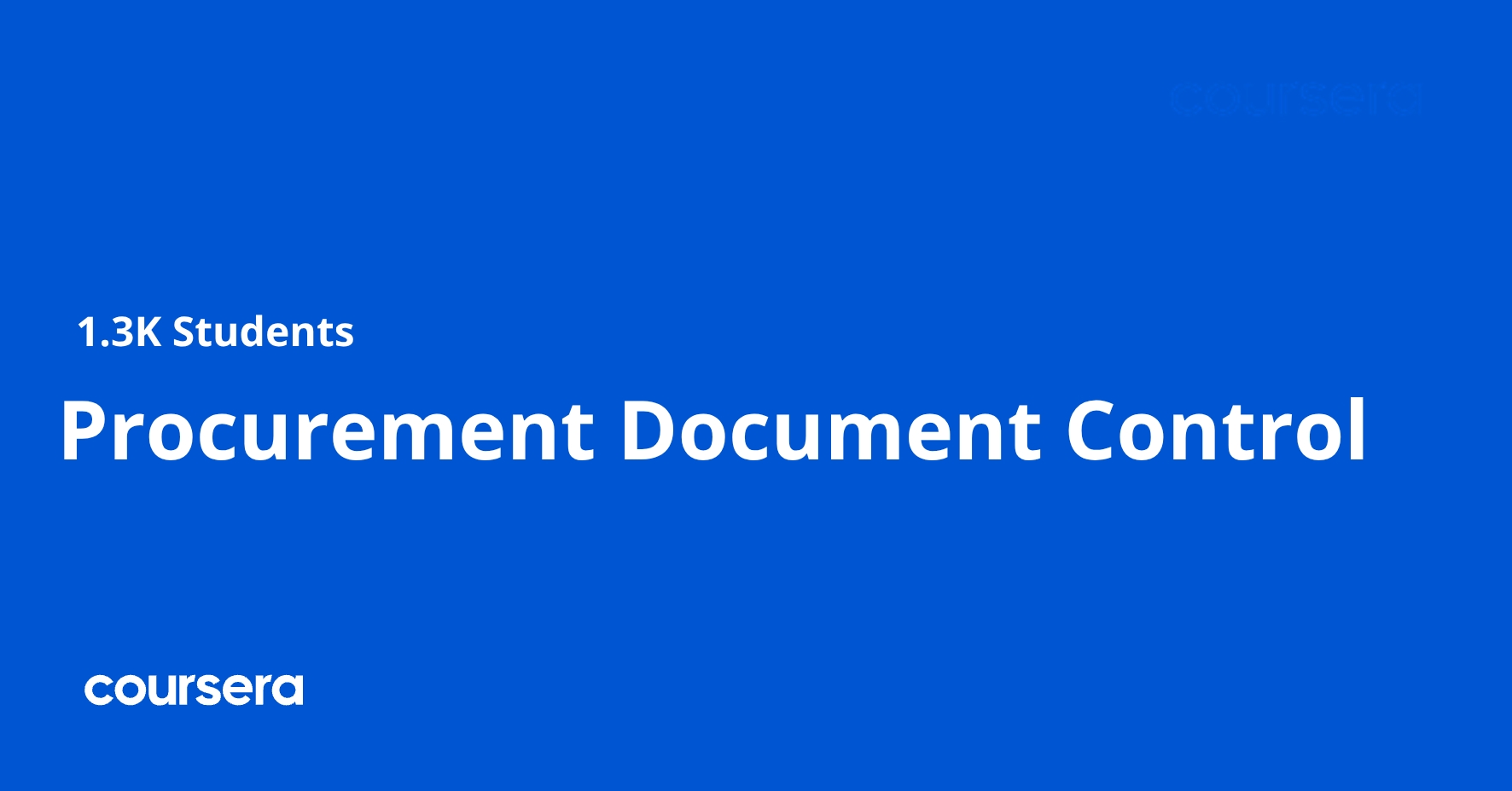 Procurement Document Control | Coursera