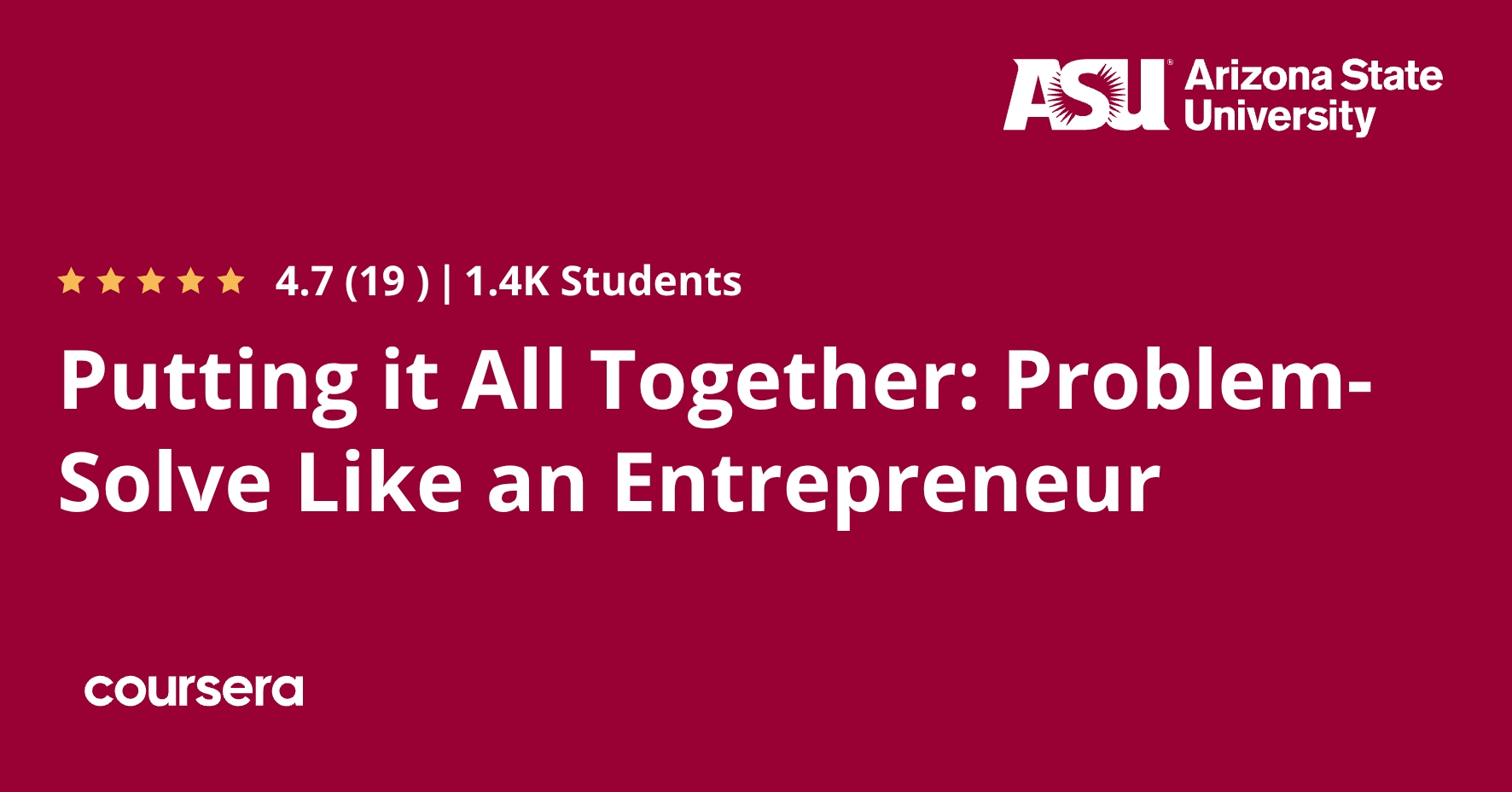 Putting it All Together: Problem-Solve Like an Entrepreneur | Coursera