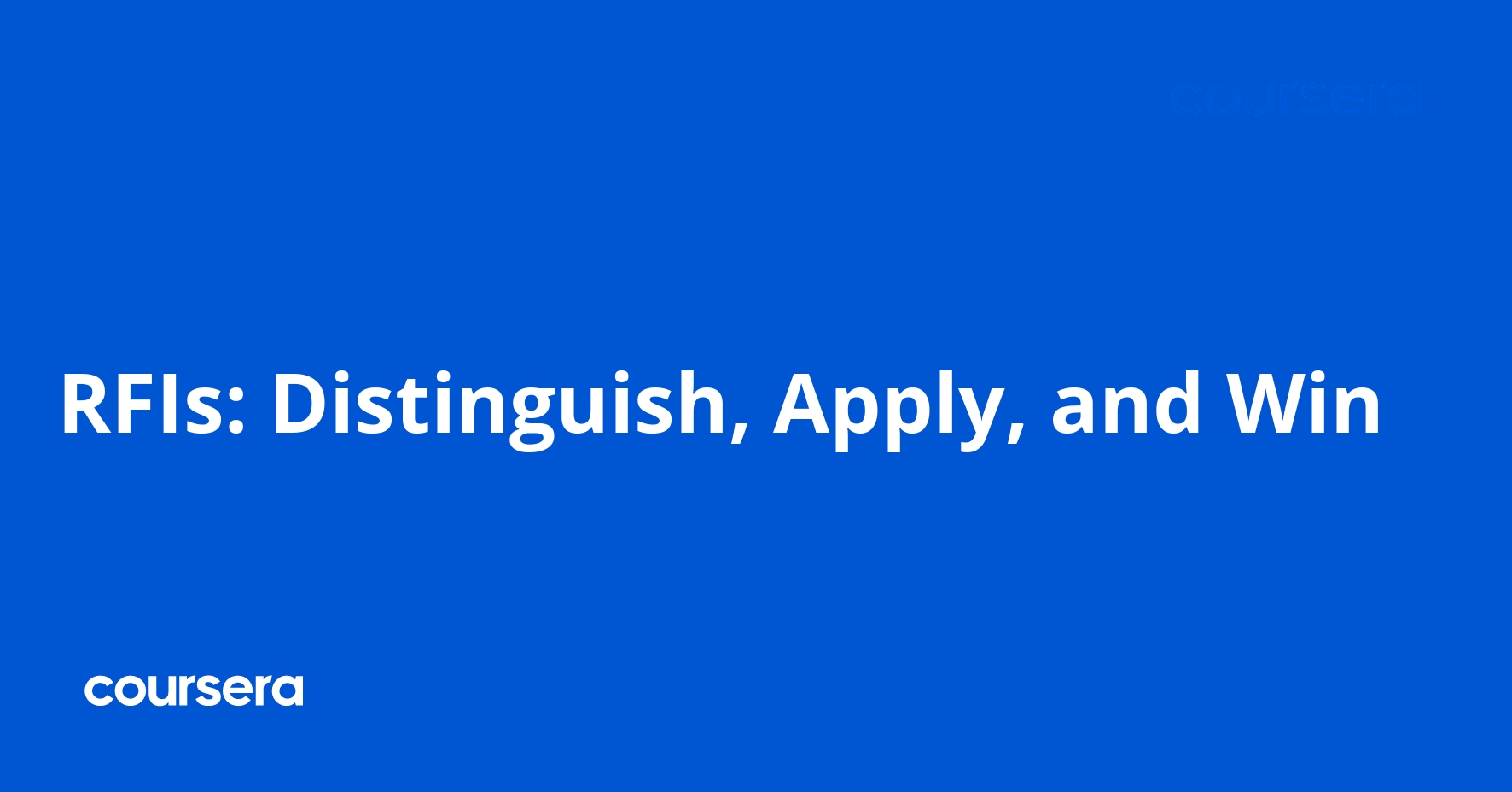 RFIs: Distinguish, Apply, and Win