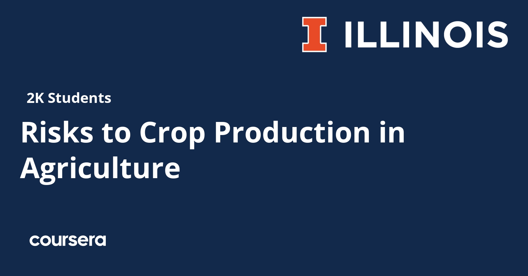 Risks to Crop Production in Agriculture | Coursera