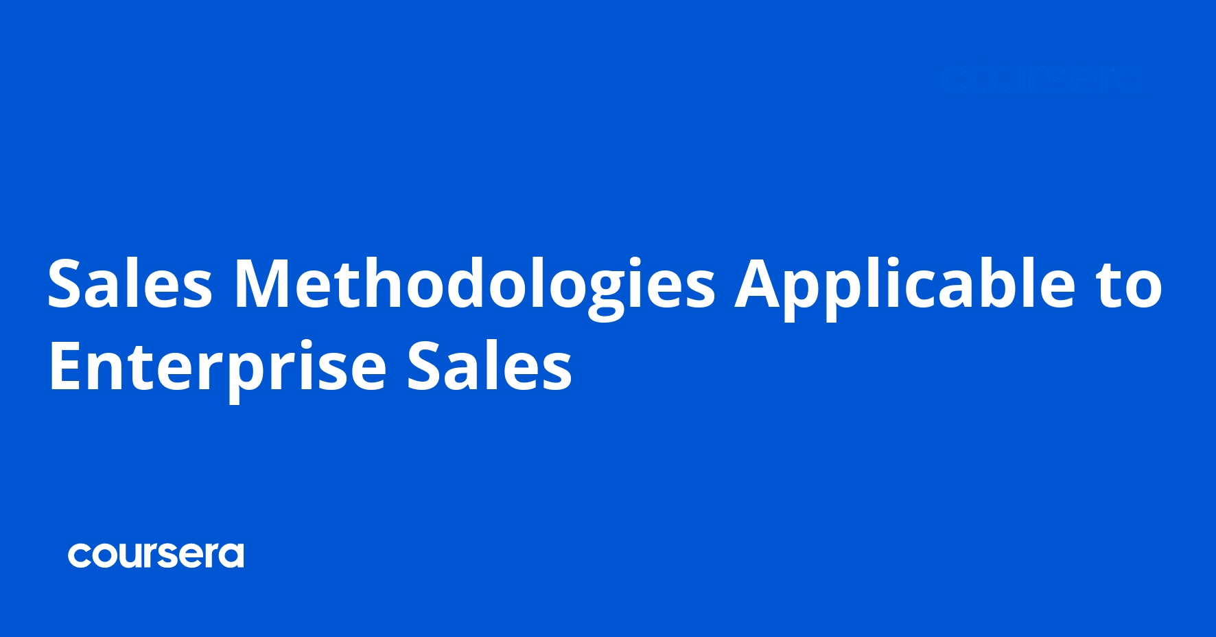 Enterprise Sales Methodologies
