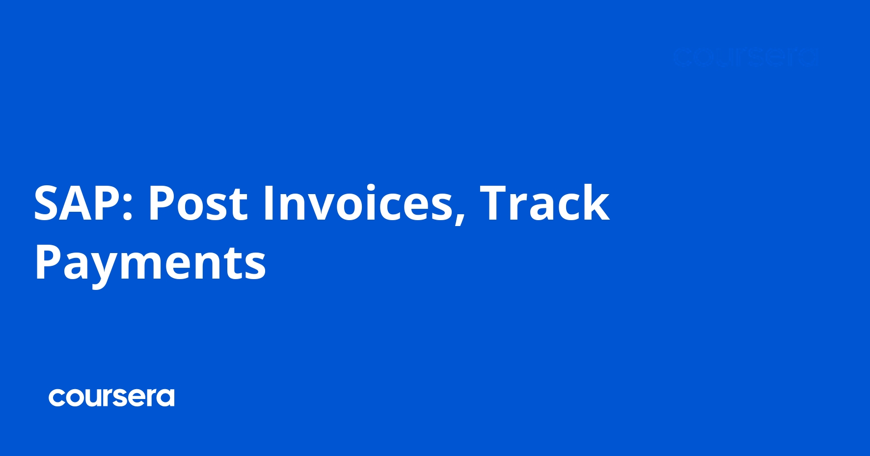 SAP: Post Invoices, Track Payments