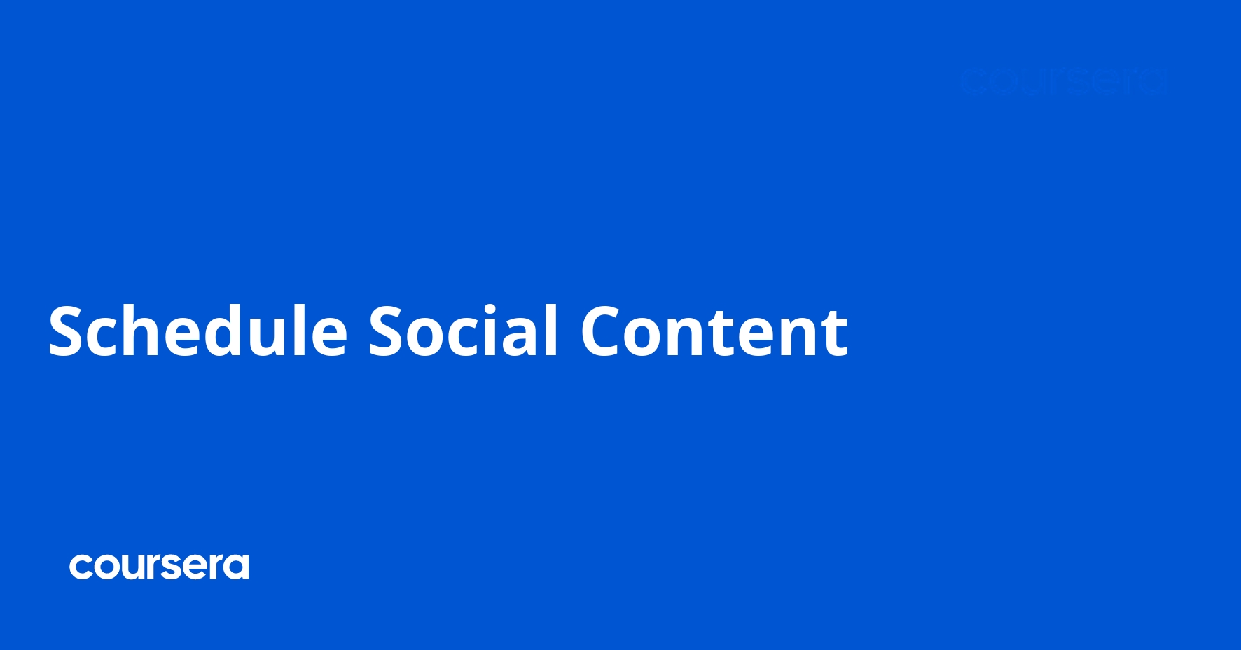 Schedule Social Content