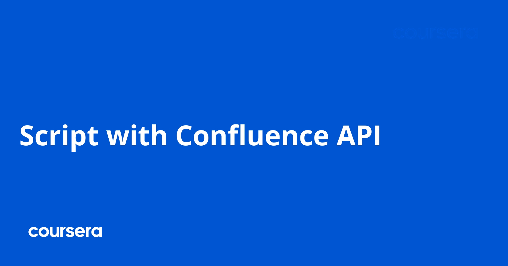Script with Confluence API