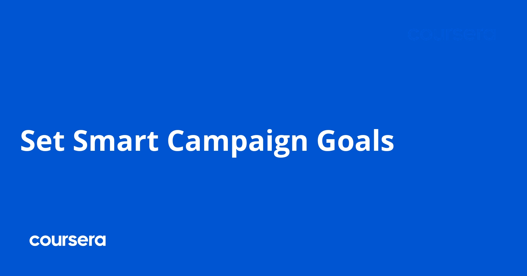 Set Smart Campaign Goals