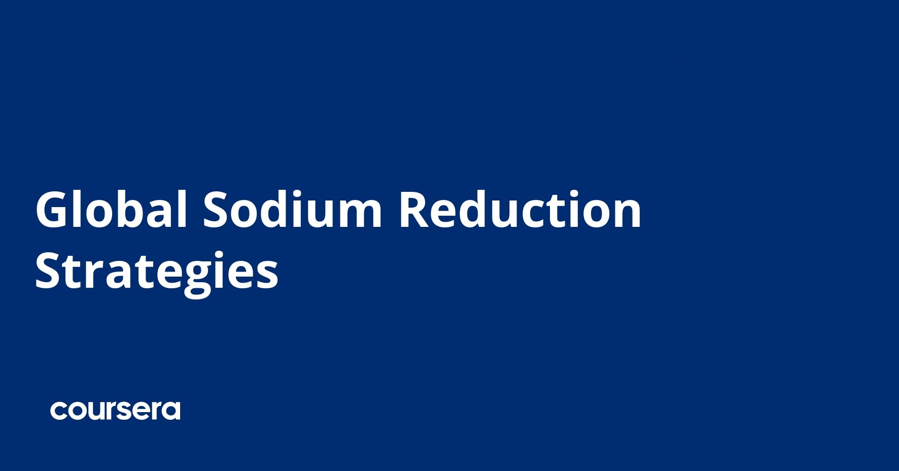 Global Sodium Reduction Strategies