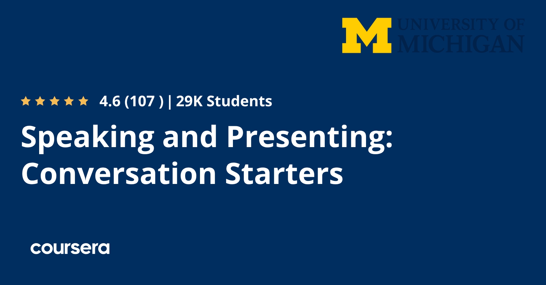 Speaking and Presenting: Conversation Starters | Coursera