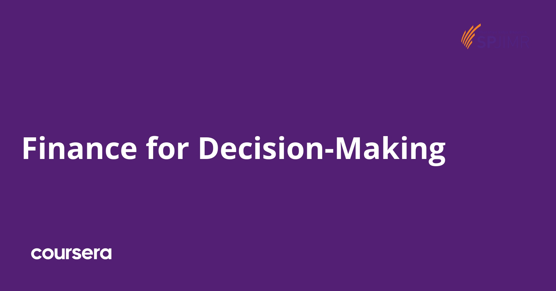 Finance for Decision-Making