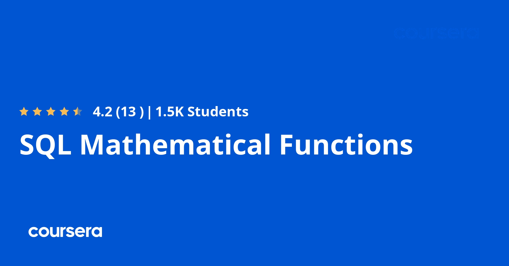 SQL Mathematical Functions