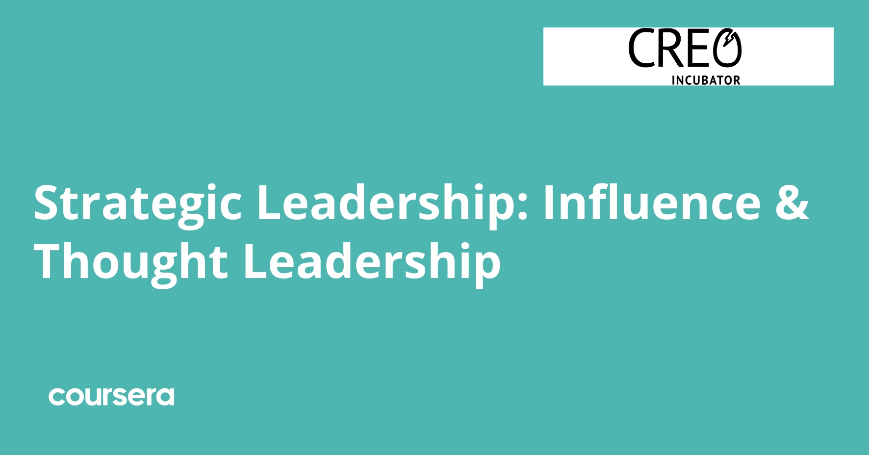Strategic Leadership: Influence & Thought Leadership