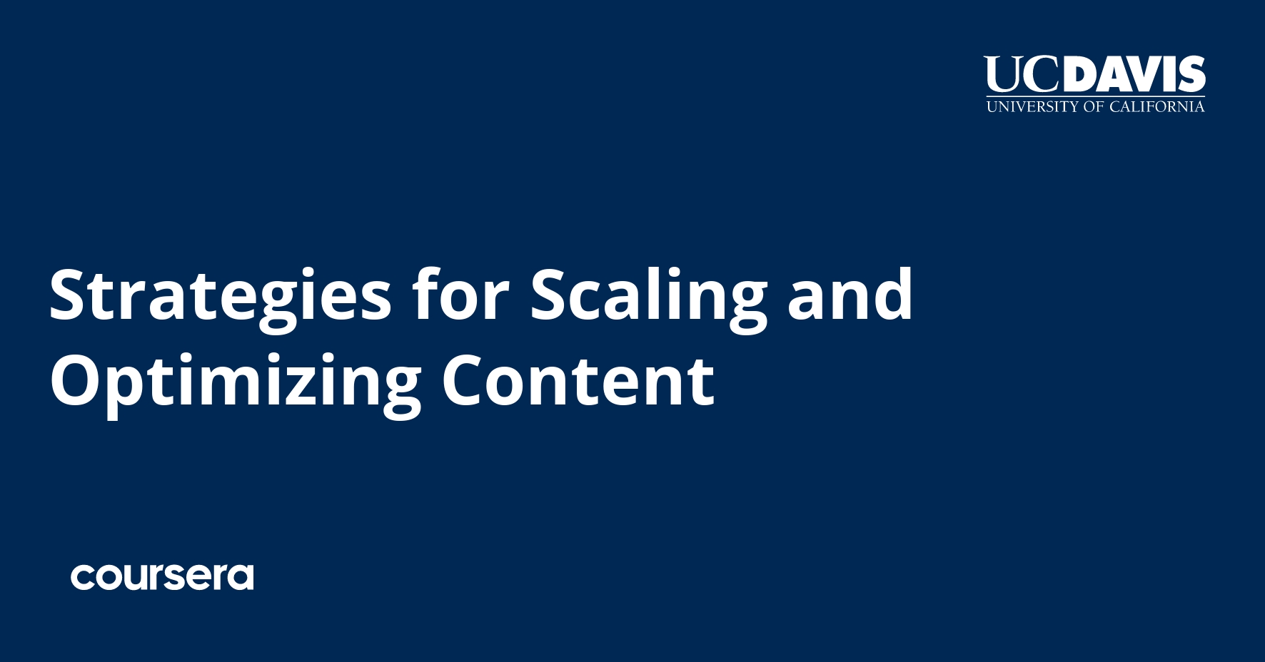 Strategies for Scaling and Optimizing Content