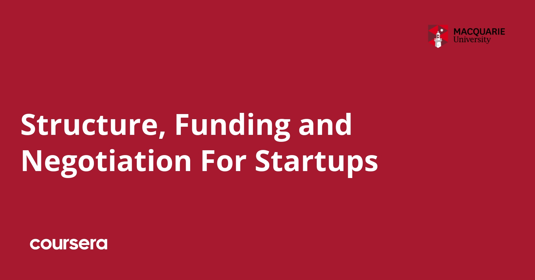 Startup Structure, Funding and Negotiation