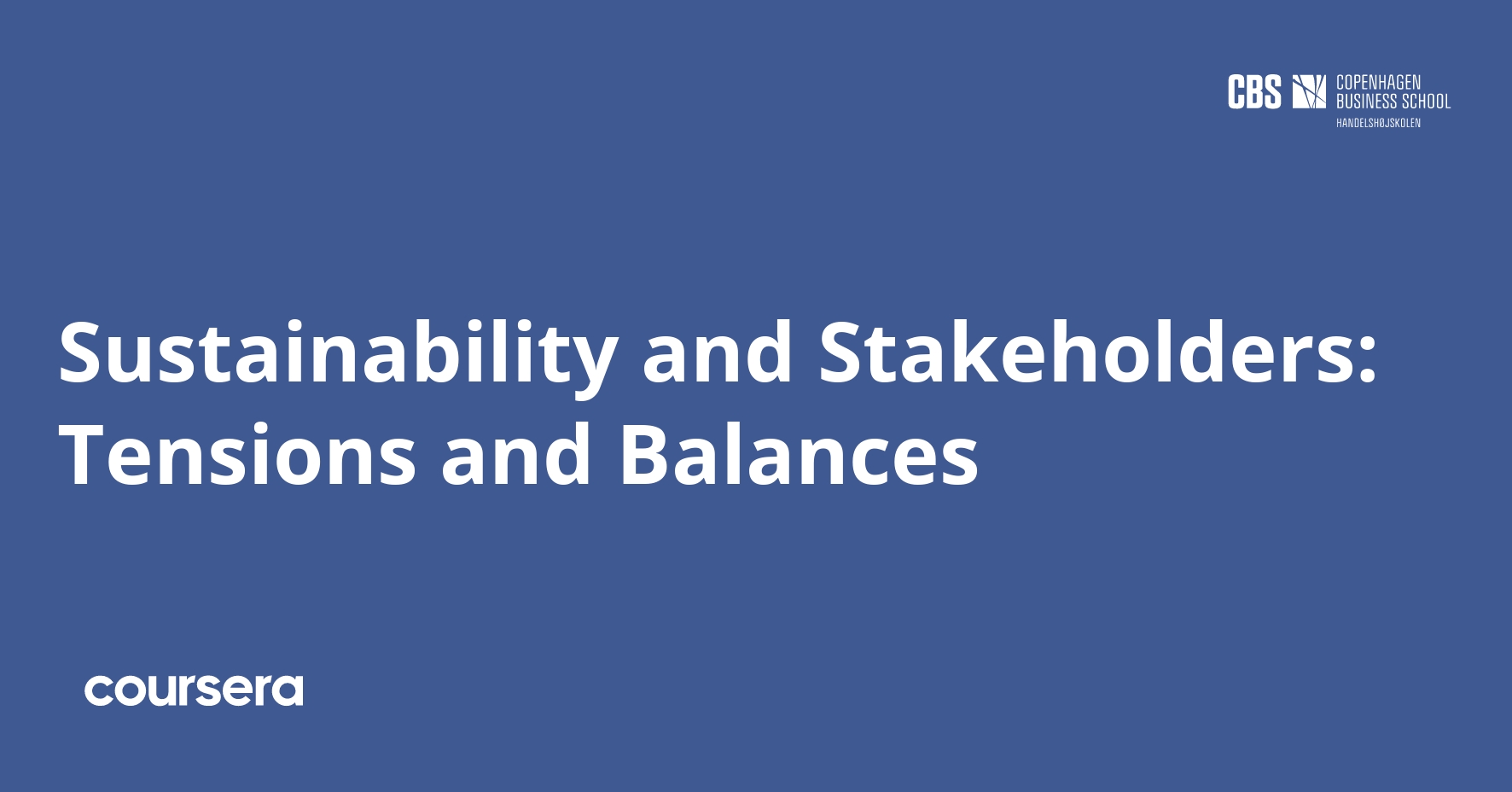 Sustainability and Stakeholders