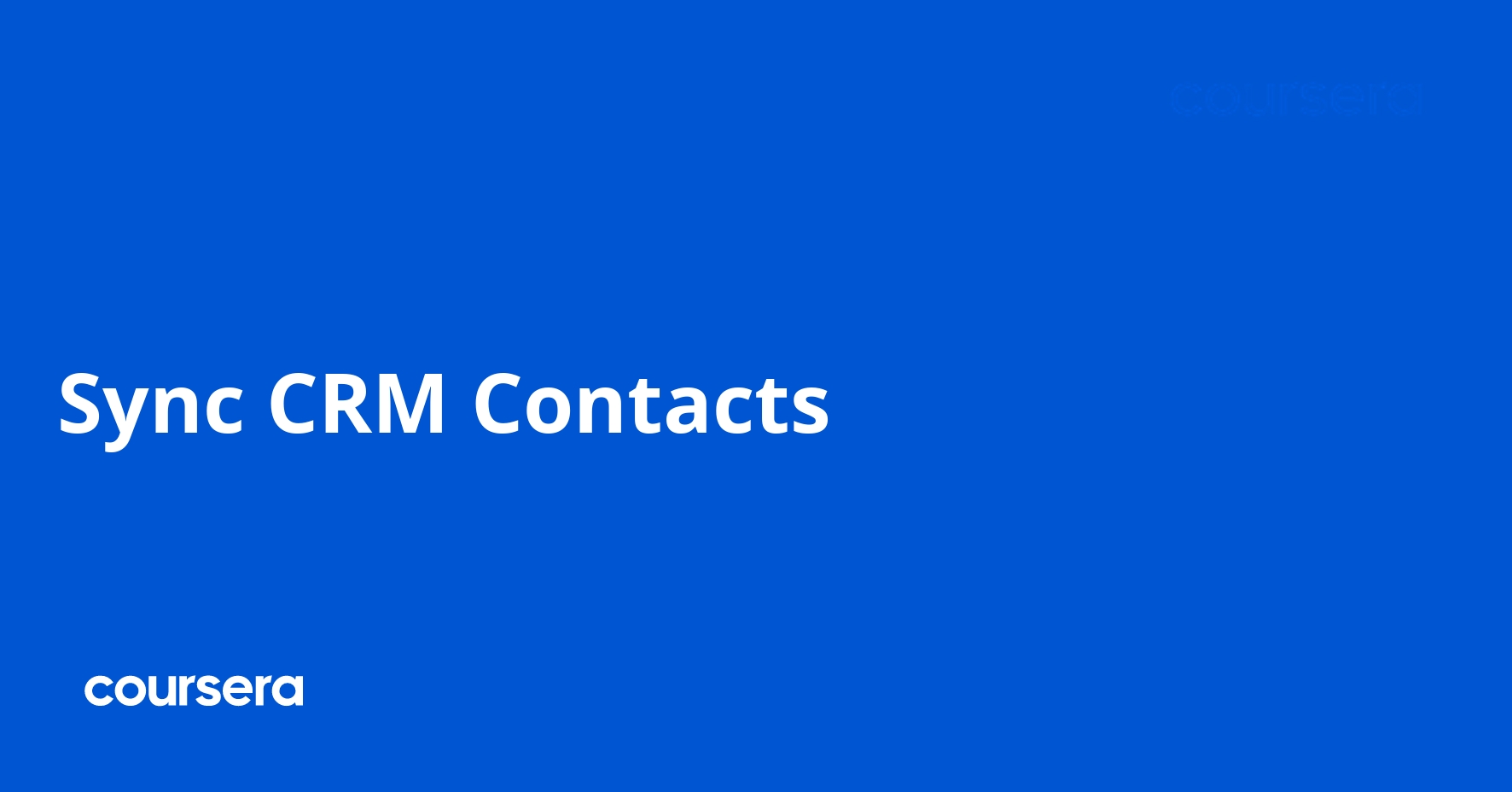 Sync CRM Contacts