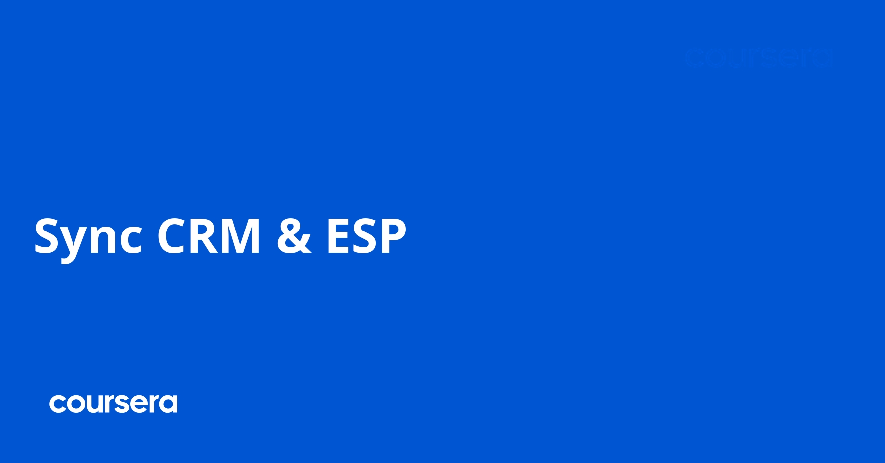 Sync CRM & ESP