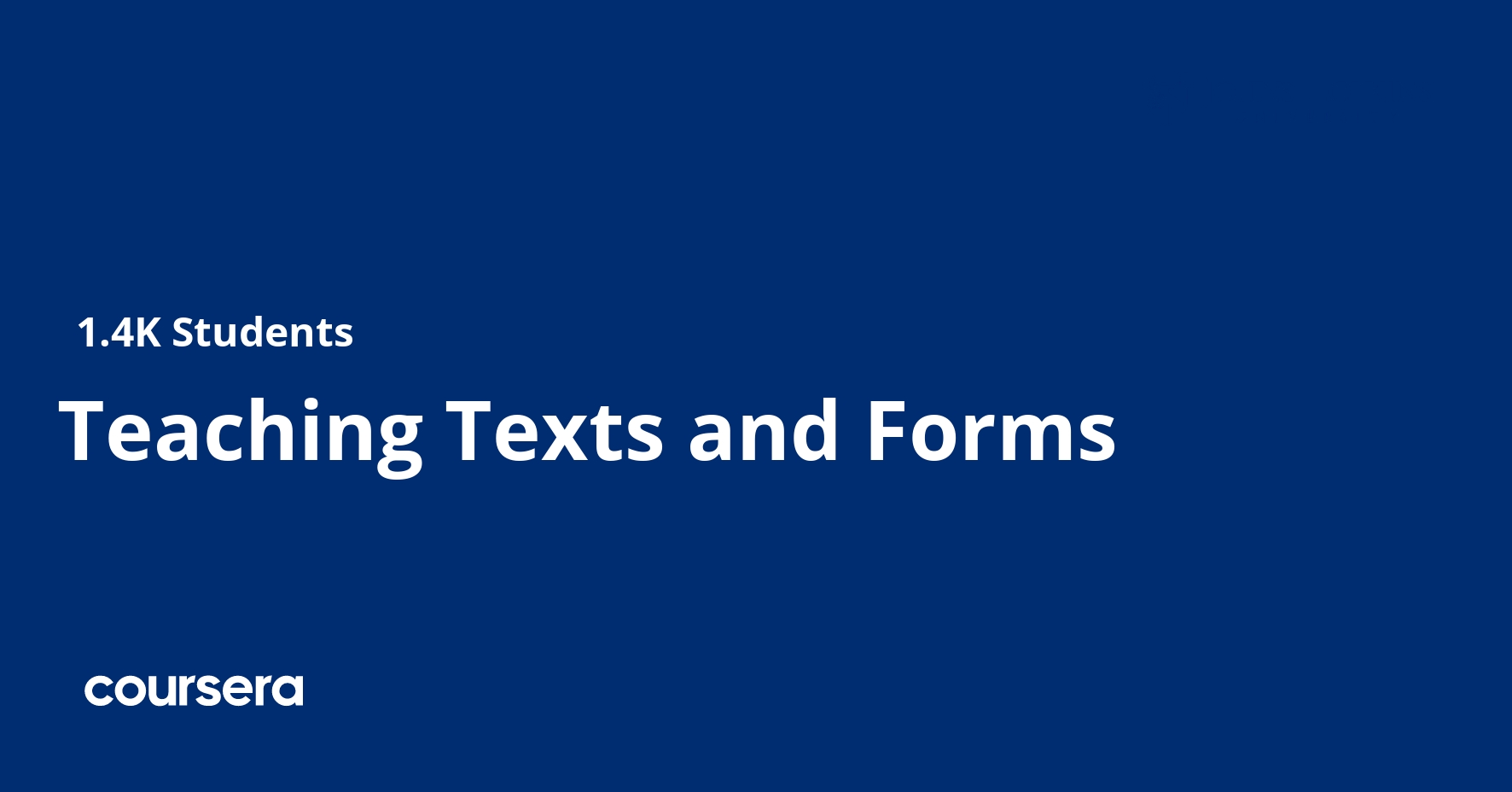 Teaching Texts and Forms