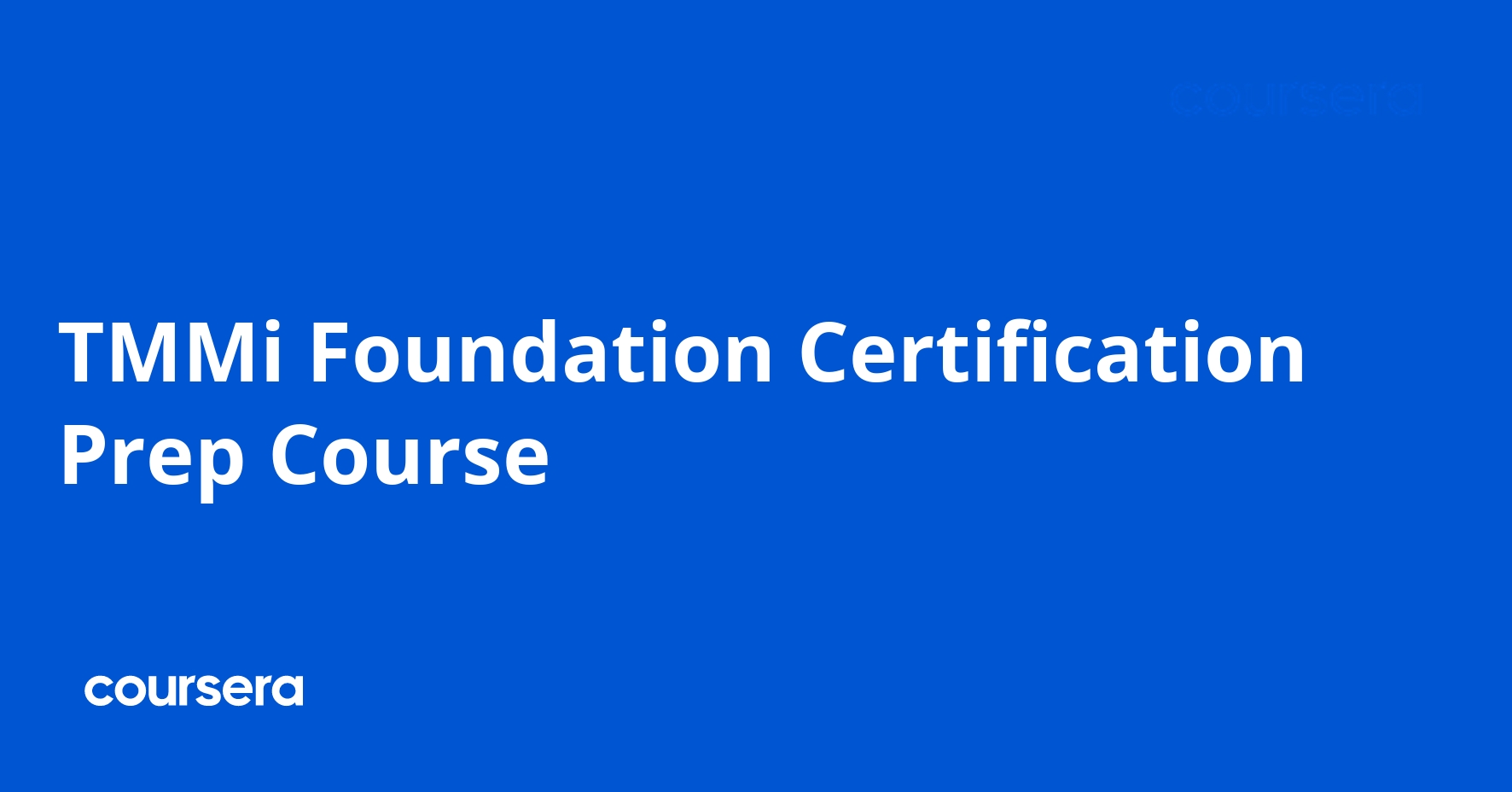 TMMi Foundation Certification Prep