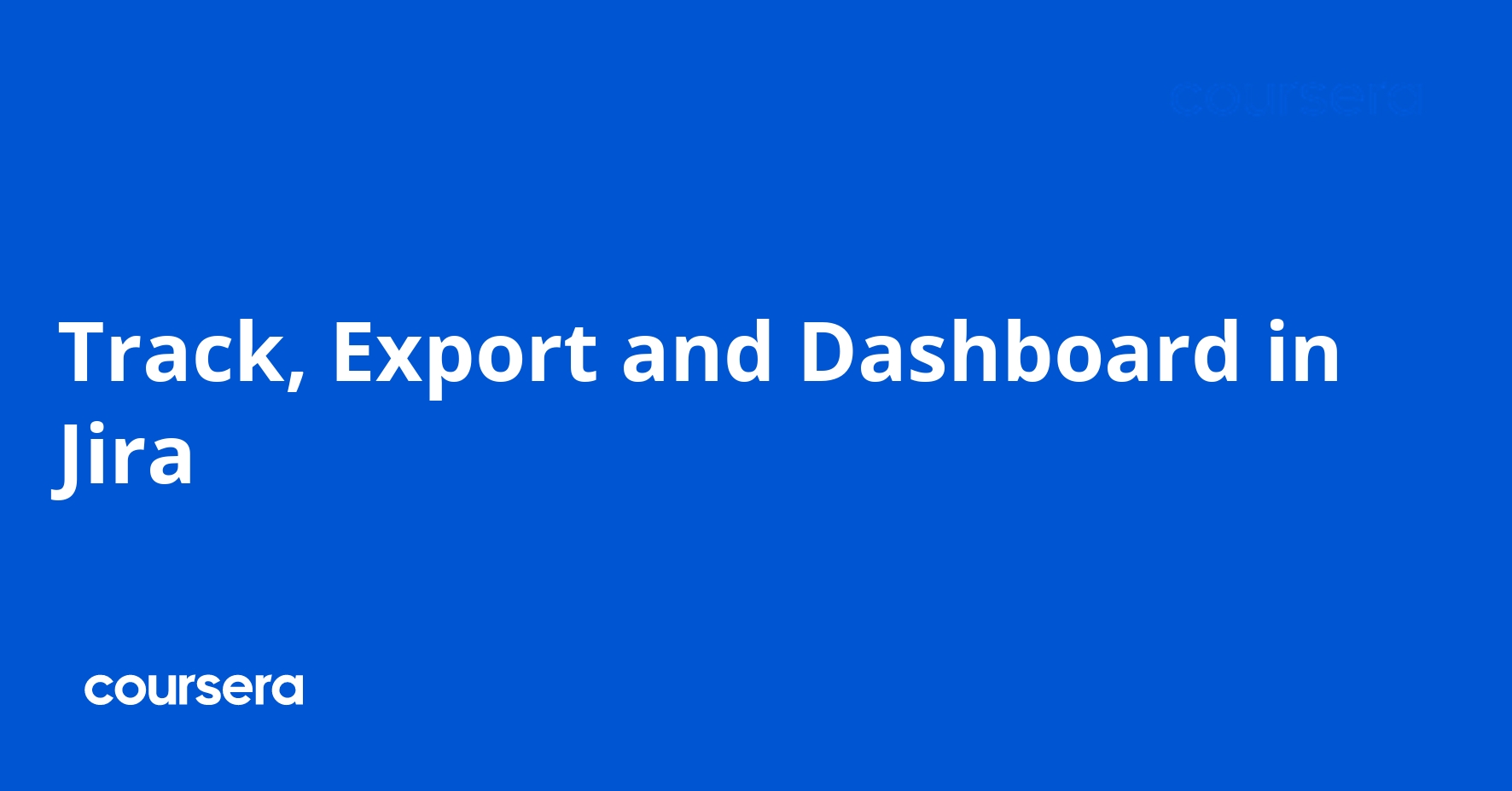 Track Export and Dashboard in Jira