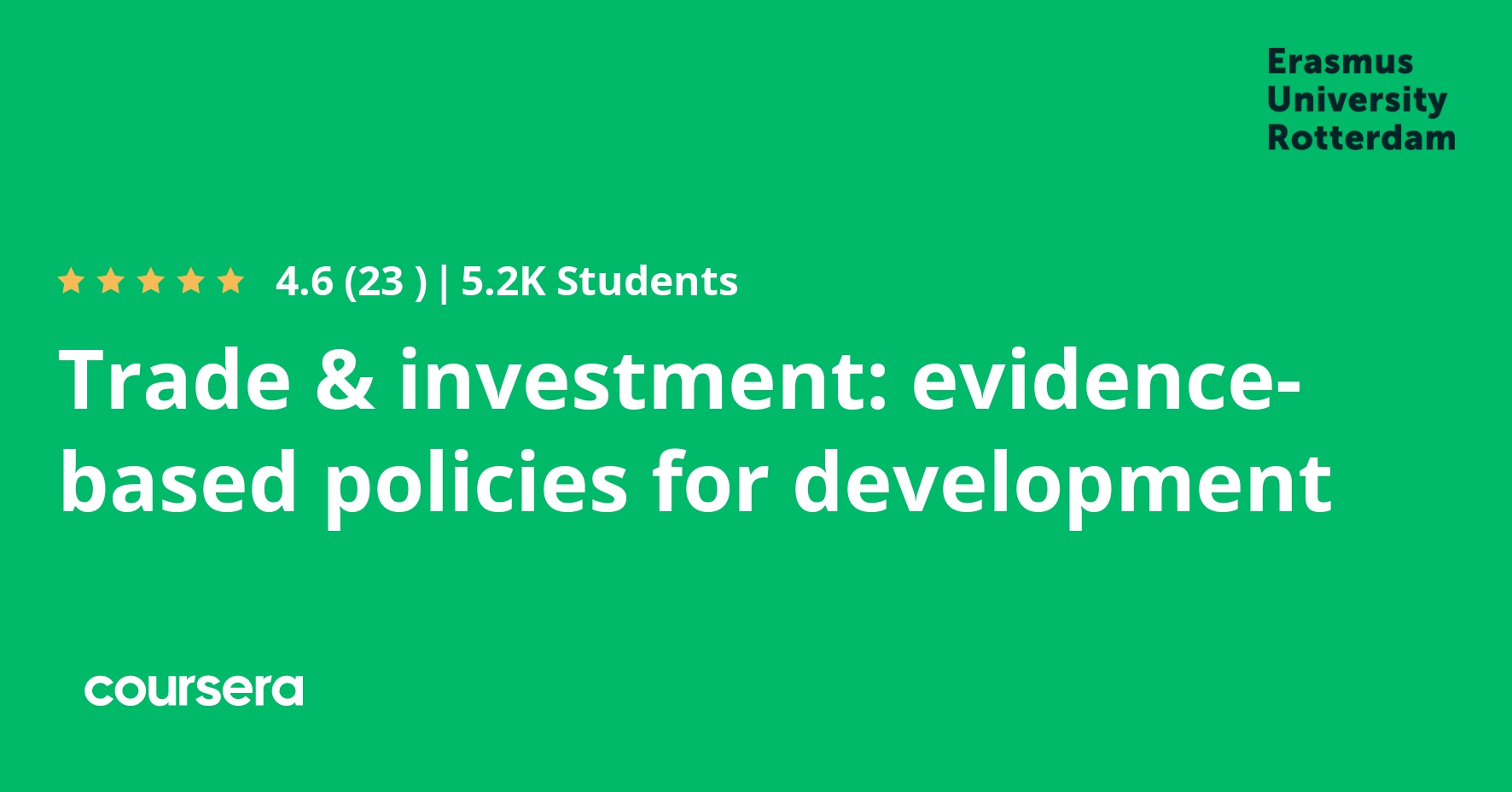 Trade & investment evidencebased policies for development Coursera