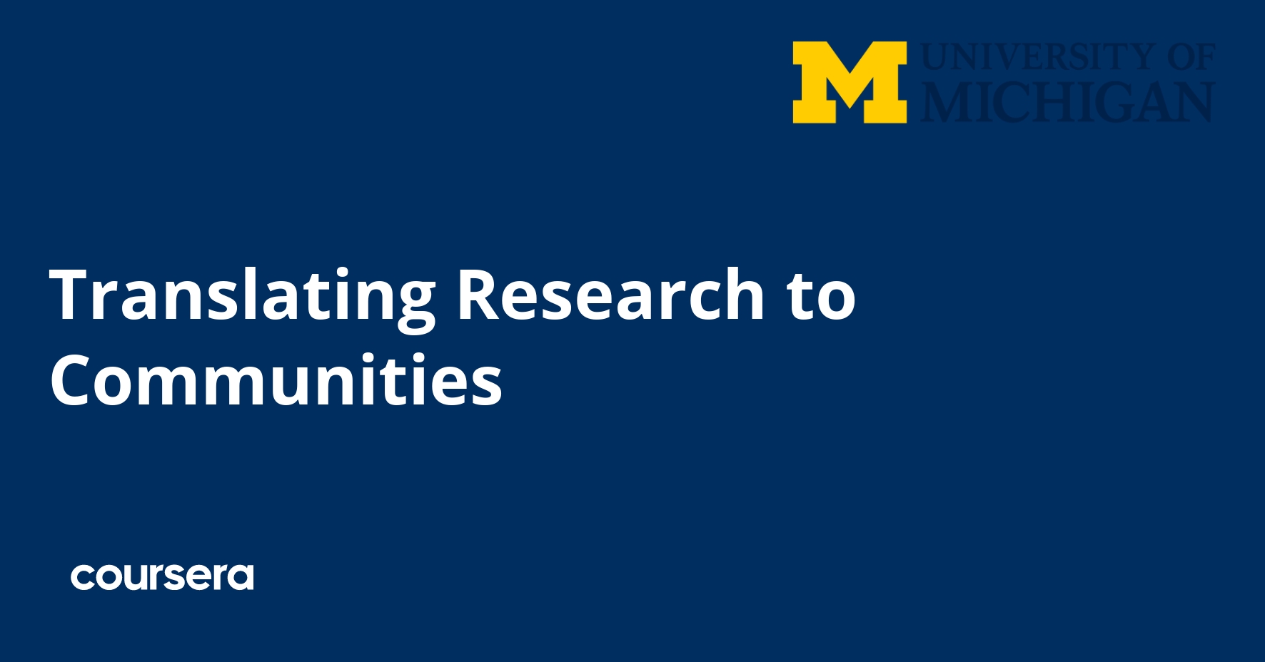 Translating Research to Communities