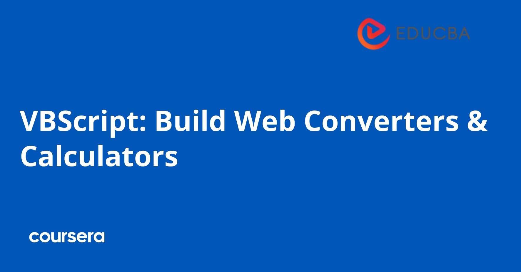 VBScript: Build Web Converters & Calculators