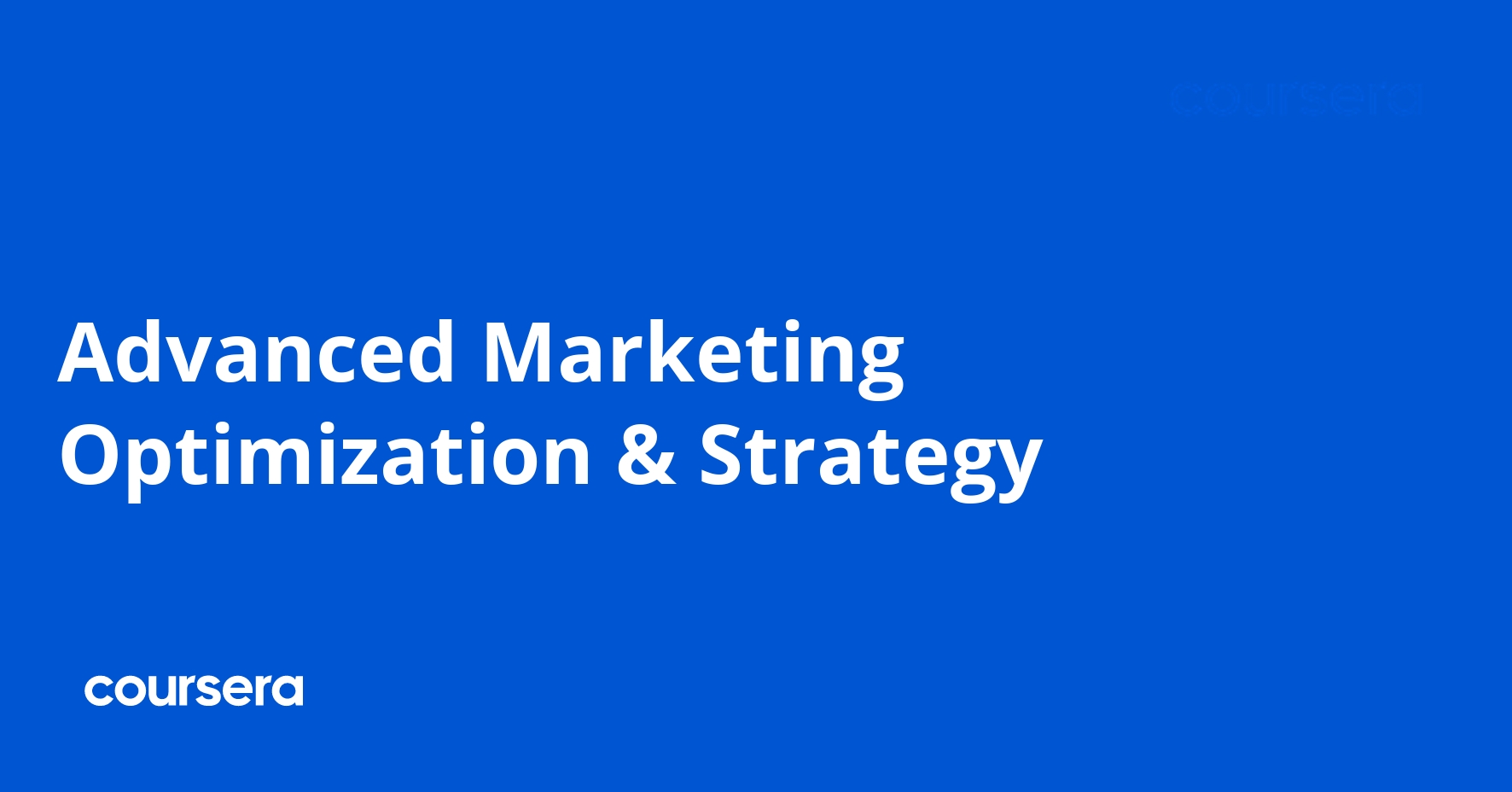 Advanced Marketing Optimization and Strategy