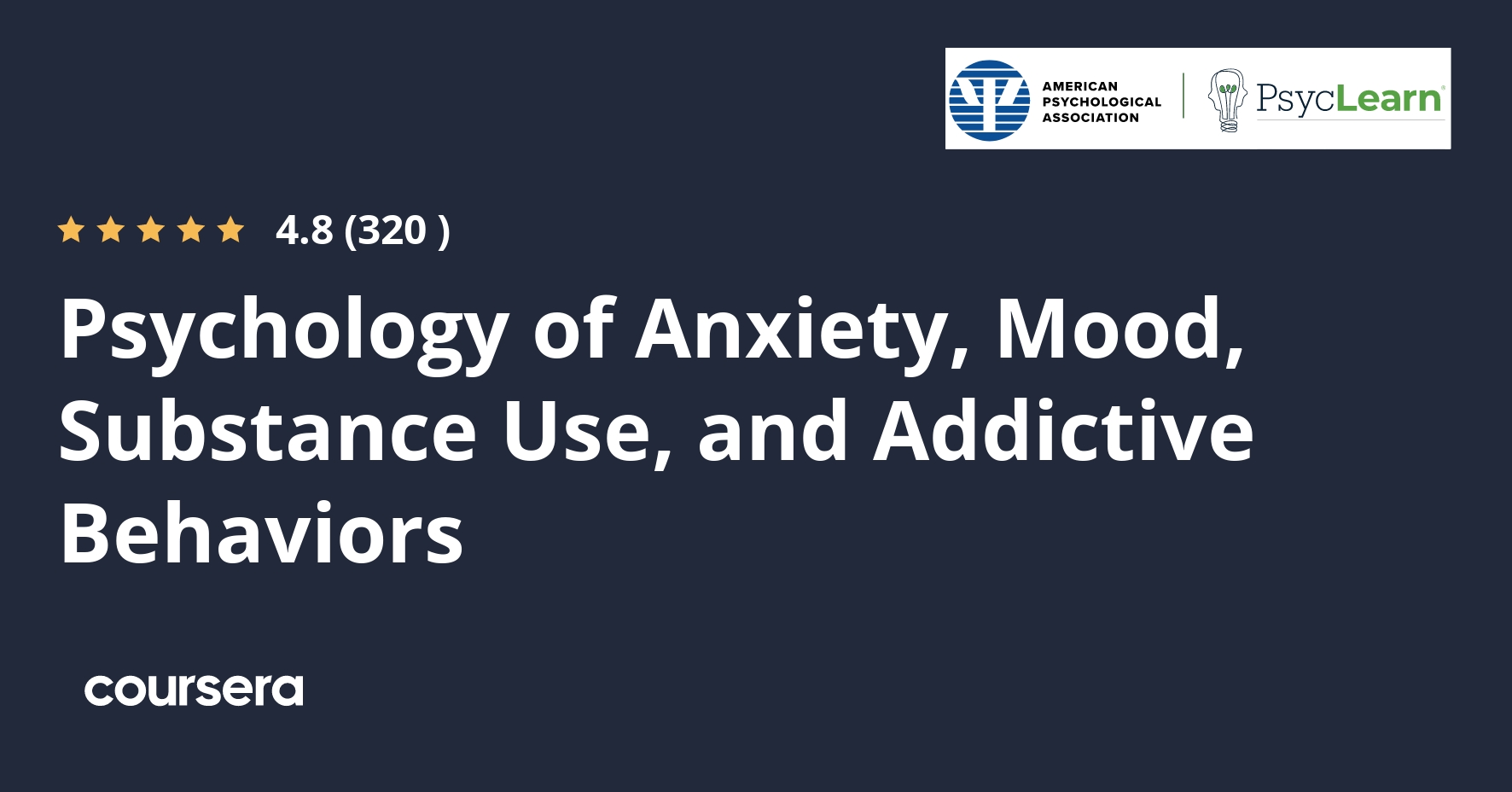 Psychology of Anxiety, Mood, Substance Use, and Addictive Behaviors
