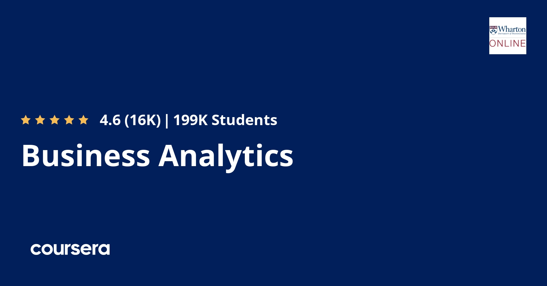 Business Analytics Specialization [5 courses] (Penn)