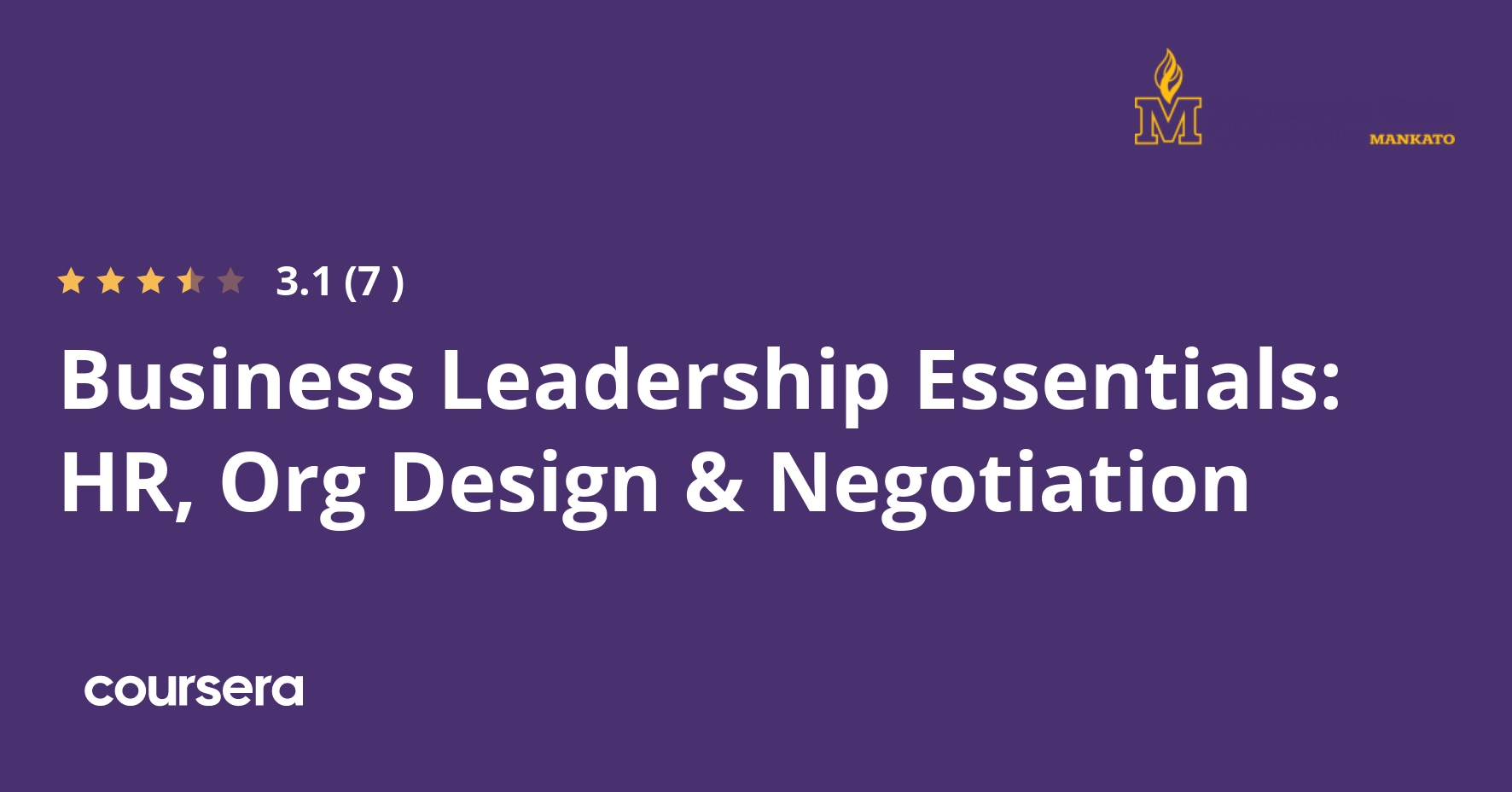 Business Leadership Essentials: HR, Org Design & Negotiation