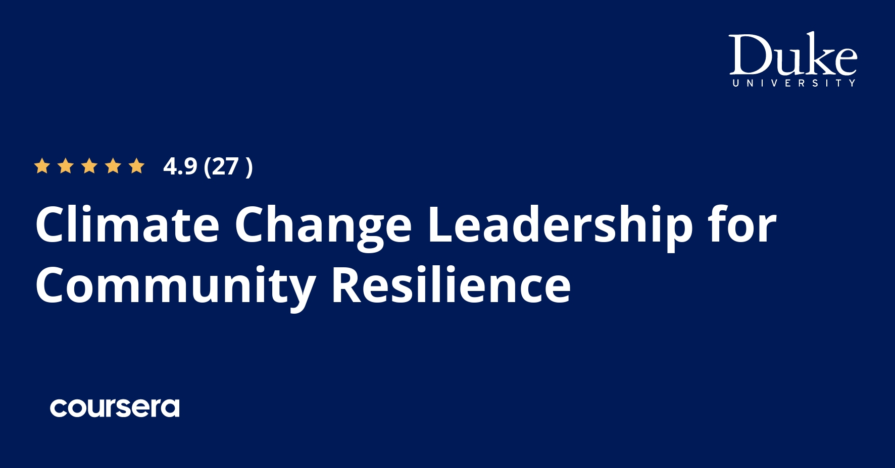 Climate Change Leadership for Community Resilience
