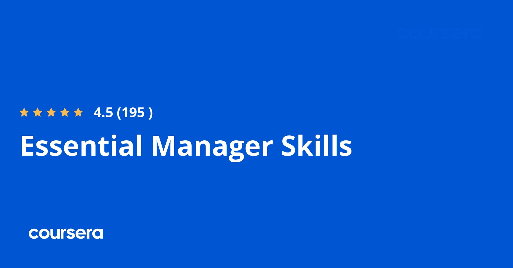 Essential Manager Skills