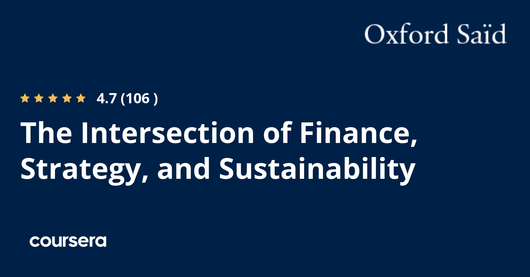 The Intersection of Finance, Strategy, and Sustainability