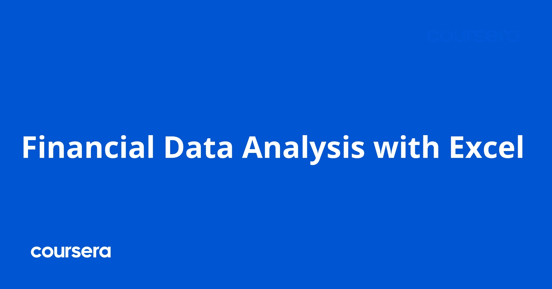 Financial Data Analysis with Excel