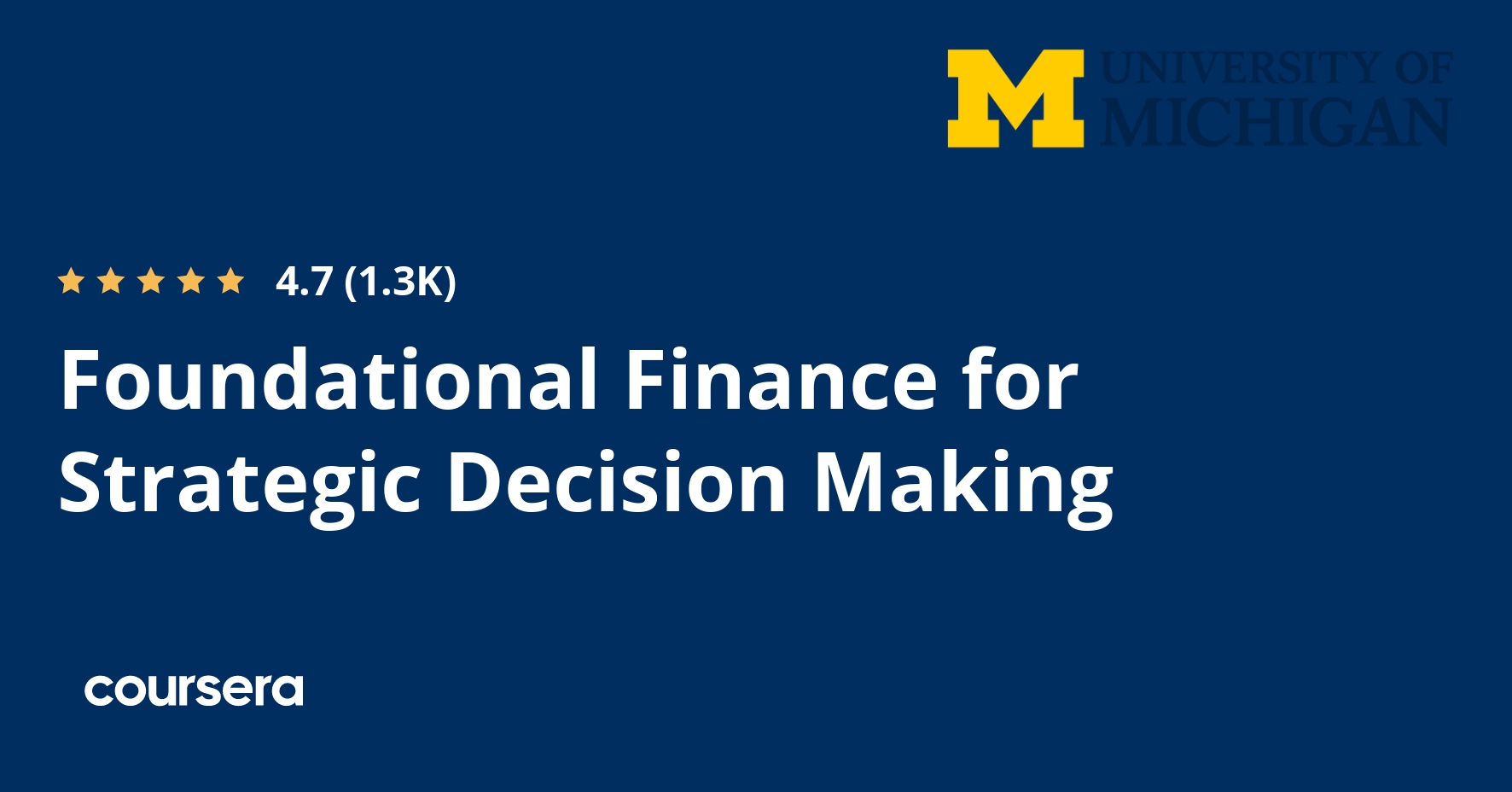 Foundational Finance for Strategic Decision Making