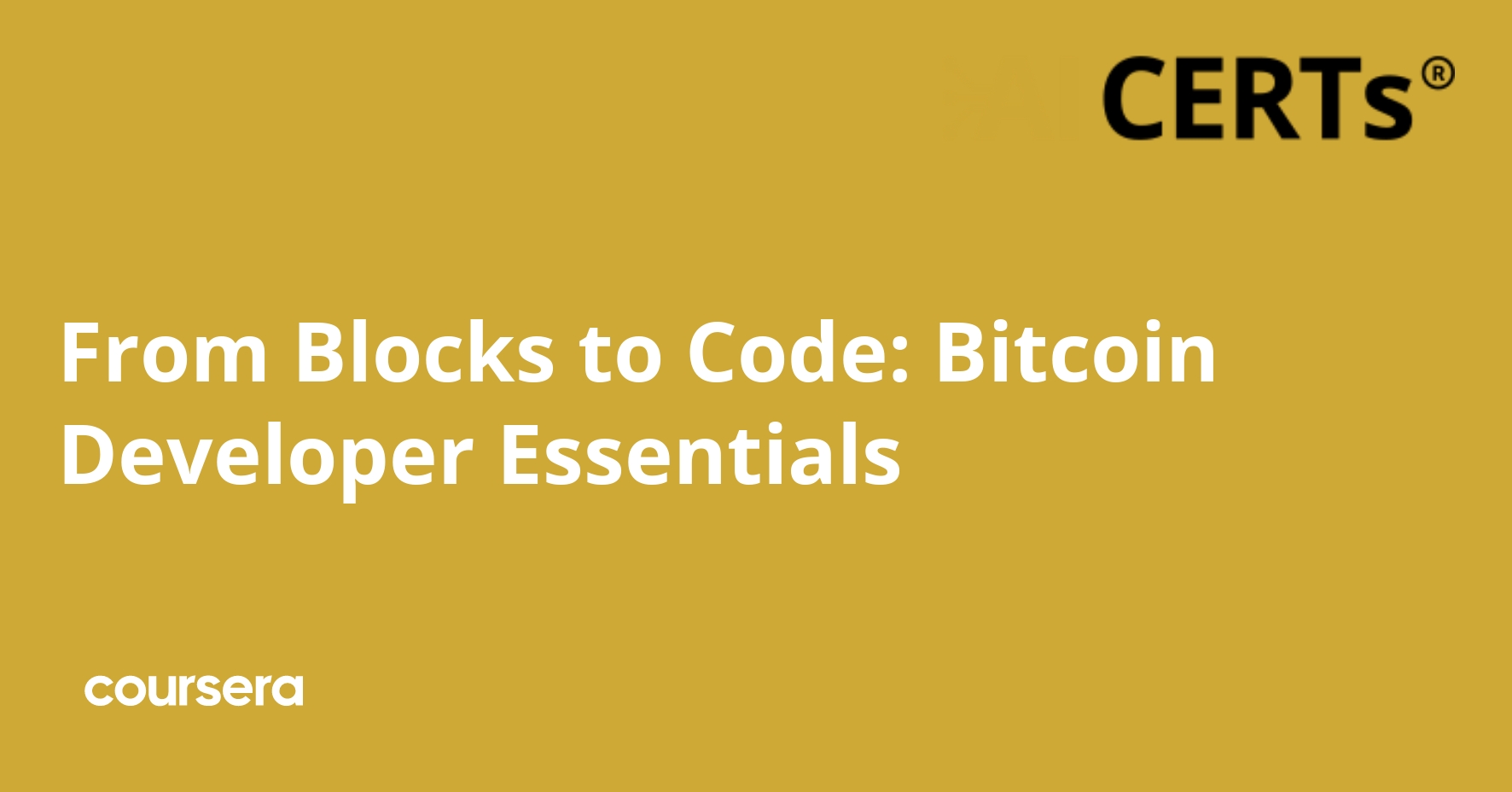 From Blocks to Code: Bitcoin Developer Essentials | Coursera