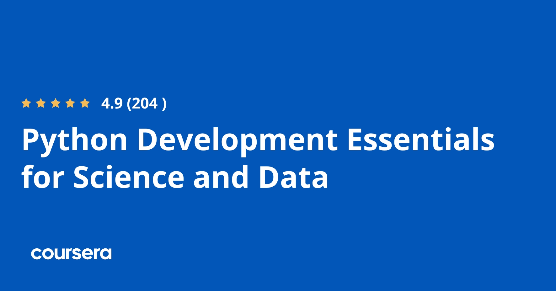 Python Development Essentials for Science and Data | Coursera