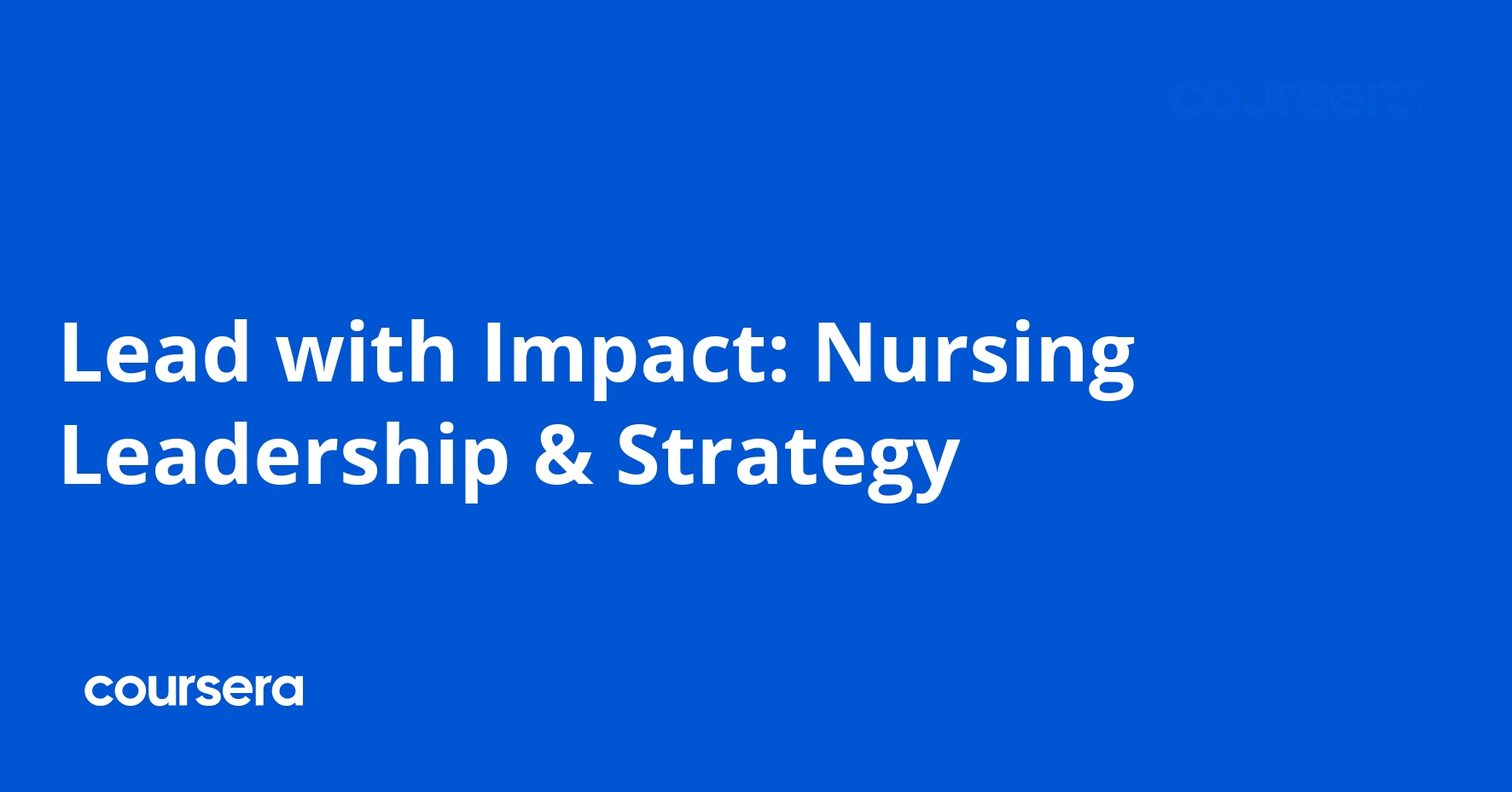 Lead with Impact: Nursing Leadership & Strategy
