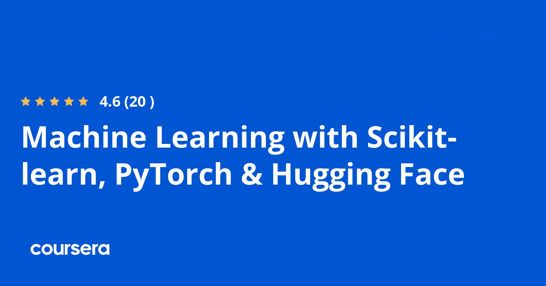 Machine Learning with Scikit-learn, PyTorch & Hugging Face