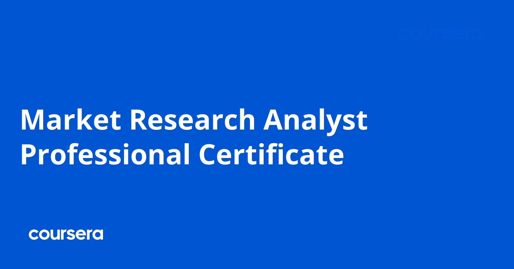 Market Research Analyst Professional Certificate