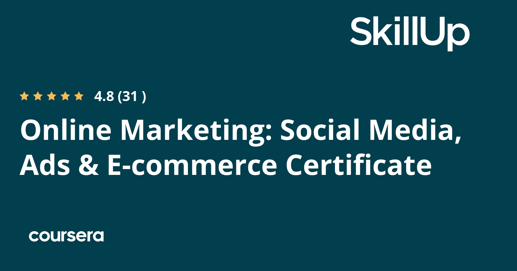Online Marketing: Social Media, Ads & E-commerce Certificate