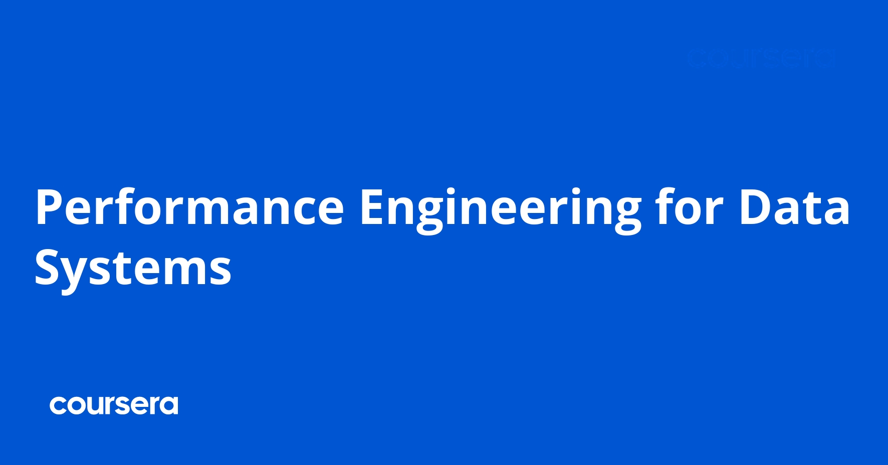 Performance Engineering for Data Systems