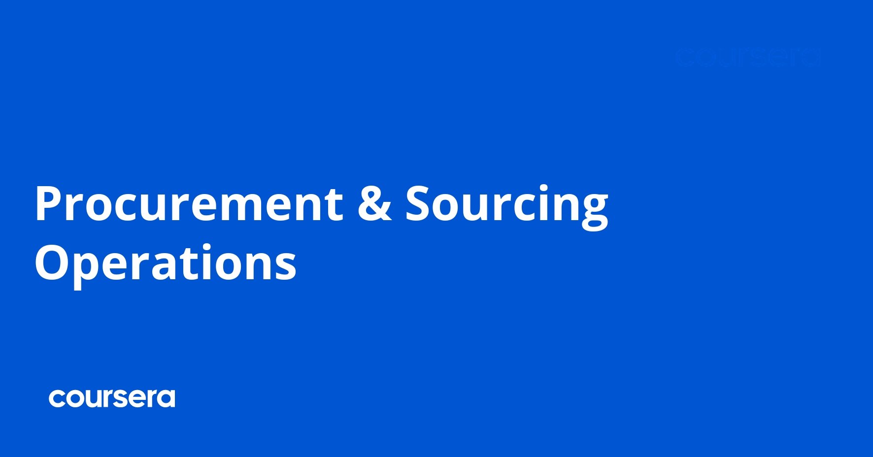 Procurement & Sourcing Operations