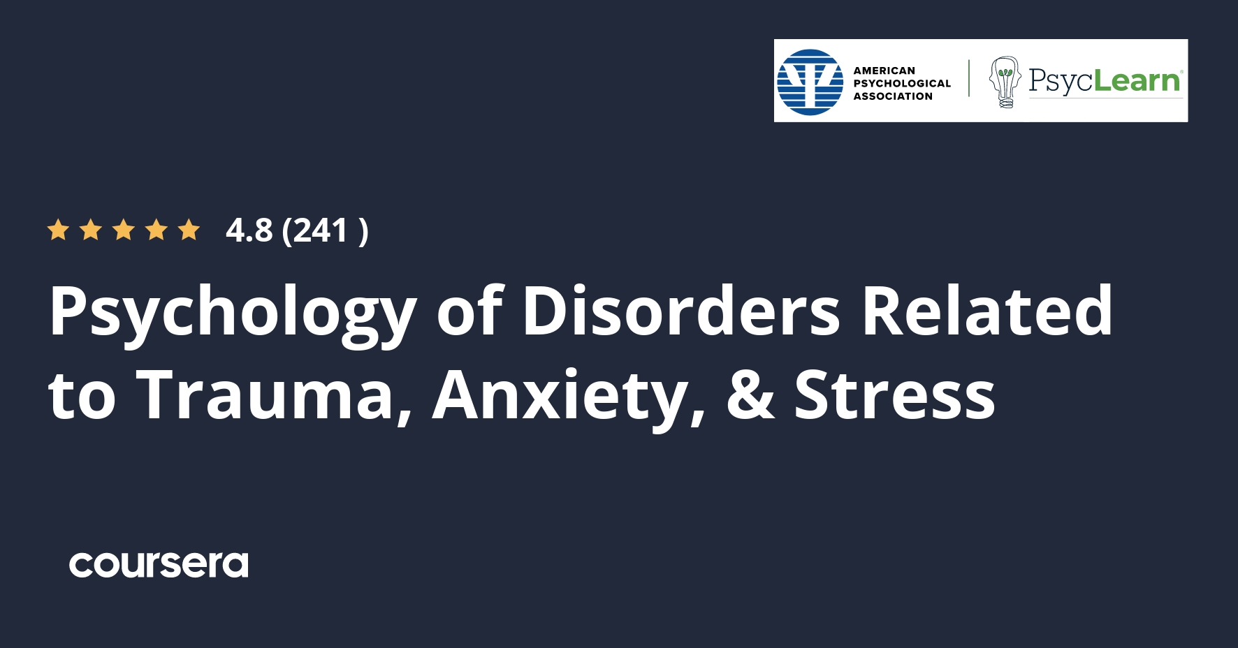Psychology of Disorders Related to Trauma, Anxiety, & Stress