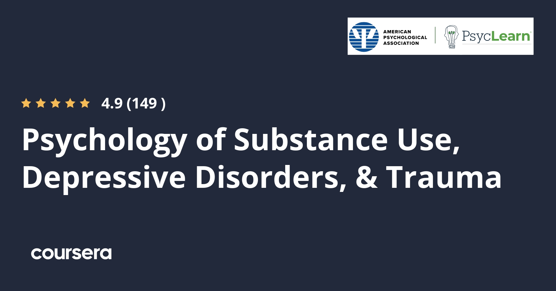 Psychology of Substance Use, Depressive Disorders, & Trauma