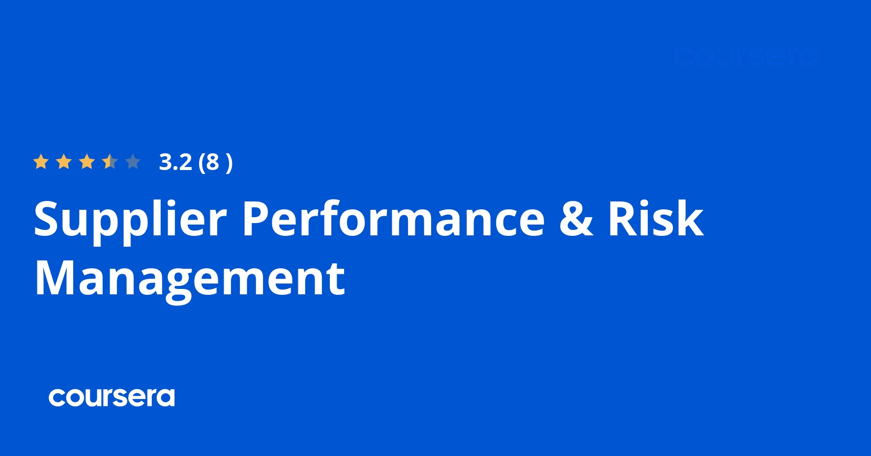 Supplier Performance & Risk Management
