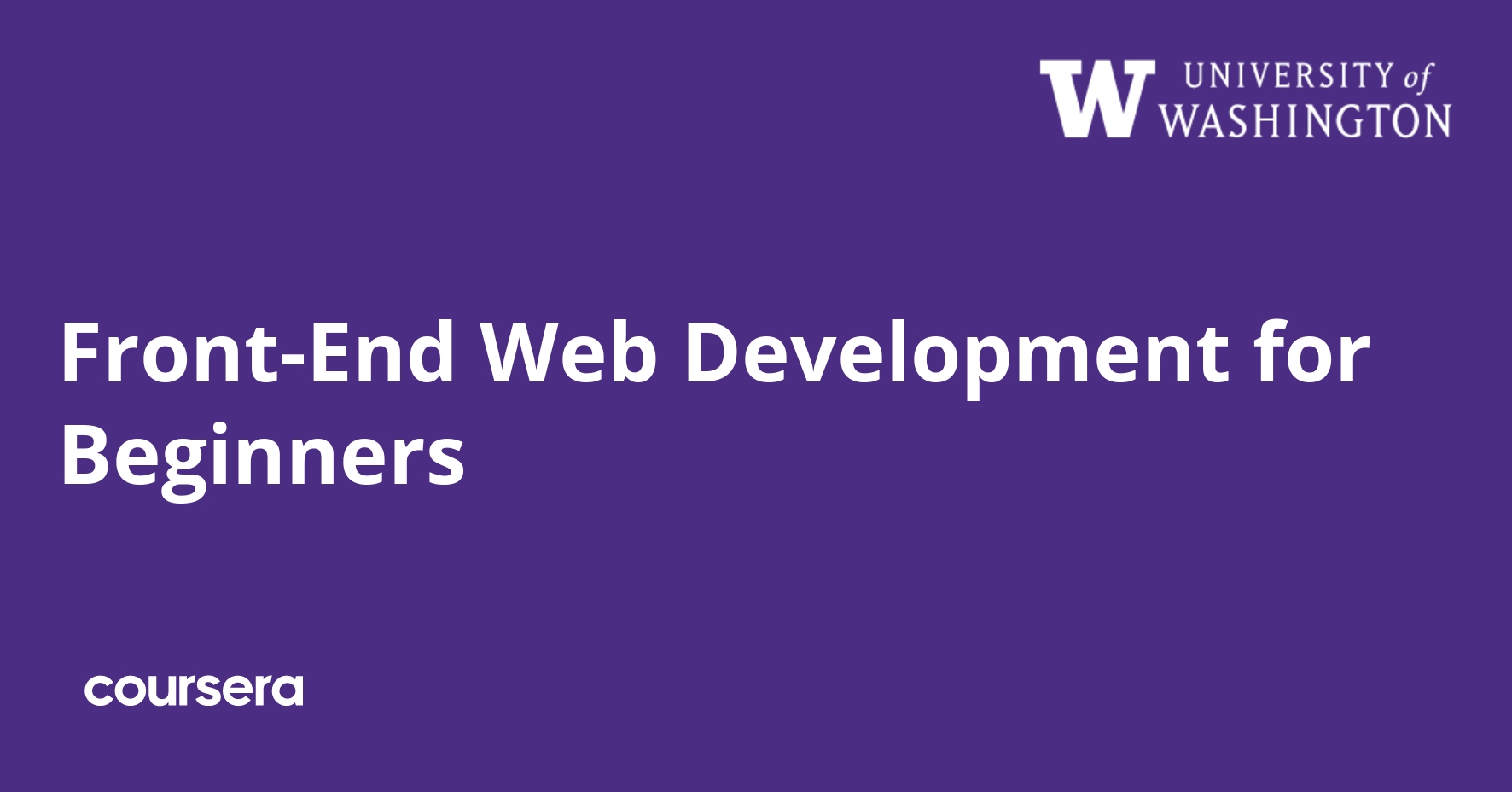 Front-End Web Development for Beginners | Coursera